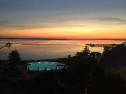 The view from our hotel of the Choptank River at sunrise, on race morning 